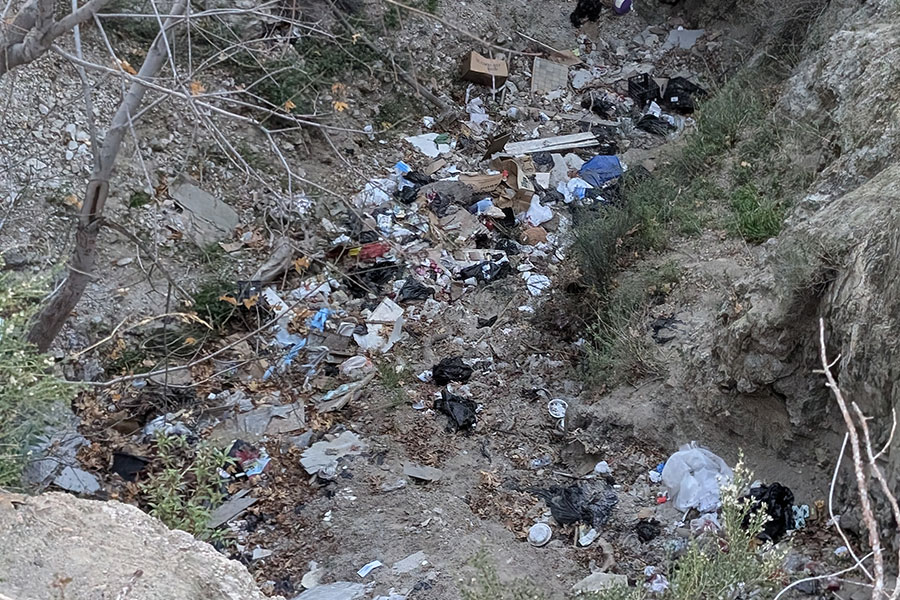 Tons of trash in the wilderness