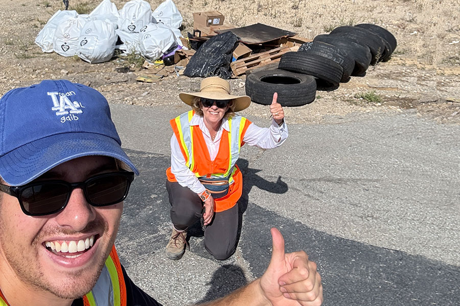 Matt Culhane and Valerie Botta giving thumbs up